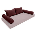 Model V4 - Velvet Indoor Daybed Bolster Pillow Backrest Cushion |COVERS ONLY|
