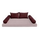Model V4 - Velvet Indoor Daybed Bolster Pillow Backrest Cushion |COVERS ONLY|