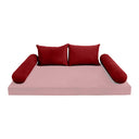 Model V4 - Velvet Indoor Daybed Bolster Pillow Backrest Cushion |COVERS ONLY|