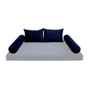 Model V4 - Velvet Indoor Daybed Bolster Pillow Backrest Cushion |COVERS ONLY|