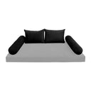 Model V4 - Velvet Indoor Daybed Bolster Pillow Backrest Cushion |COVERS ONLY|