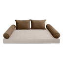 Model V4 - Velvet Indoor Daybed Bolster Pillow Backrest Cushion |COVERS ONLY|