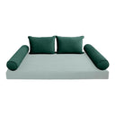 Model V4 - Velvet Indoor Daybed Bolster Pillow Backrest Cushion |COVERS ONLY|