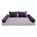 Model V4 - Velvet Indoor Daybed Bolster Pillow Backrest Cushion |COVERS ONLY|