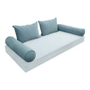 Model V4 - Velvet Indoor Daybed Bolster Pillow Backrest Cushion |COVERS ONLY|