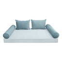 Model V4 - Velvet Indoor Daybed Bolster Pillow Backrest Cushion |COVERS ONLY|