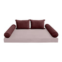 Model V4 - Velvet Indoor Daybed Bolster Pillow Backrest Cushion |COVERS ONLY|