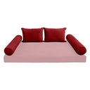Model V4 - Velvet Indoor Daybed Bolster Pillow Backrest Cushion |COVERS ONLY|