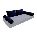 Model V4 - Velvet Indoor Daybed Bolster Pillow Backrest Cushion |COVERS ONLY|