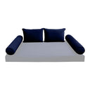 Model V4 - Velvet Indoor Daybed Bolster Pillow Backrest Cushion |COVERS ONLY|