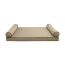 Model V5 - Velvet Indoor Daybed Mattress Bolster Pillow |COVERS ONLY|