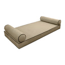 Model V5 - Velvet Indoor Daybed Mattress Bolster Pillow |COVERS ONLY|