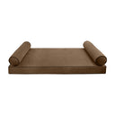 Model V5 - Velvet Indoor Daybed Mattress Bolster Pillow |COVERS ONLY|