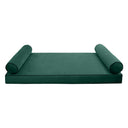 Model V5 - Velvet Indoor Daybed Mattress Bolster Pillow |COVERS ONLY|