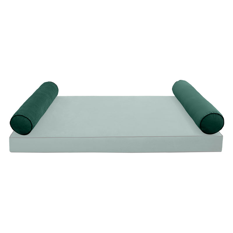 Model V5 - Velvet Indoor Daybed Bolster Pillow Cushion |COVERS ONLY|