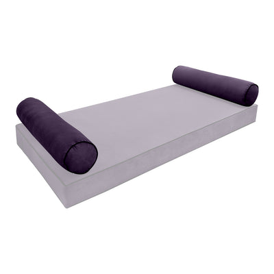 Model V5 - Velvet Indoor Daybed Bolster Pillow Cushion |COVERS ONLY|