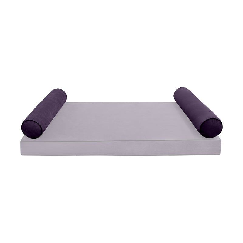 Model V5 - Velvet Indoor Daybed Bolster Pillow Cushion |COVERS ONLY|
