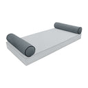 Model V5 - Velvet Indoor Daybed Bolster Pillow Cushion |COVERS ONLY|