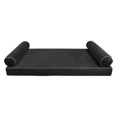 Model V5 - Velvet Indoor Daybed Mattress Bolster Pillows and Covers |Complete Set|