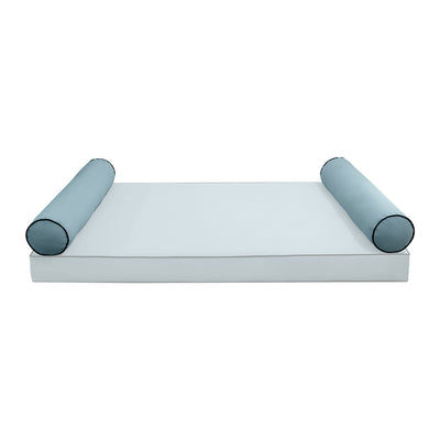 Model V5 - Velvet Indoor Daybed Bolster Pillow Cushion |COVERS ONLY|