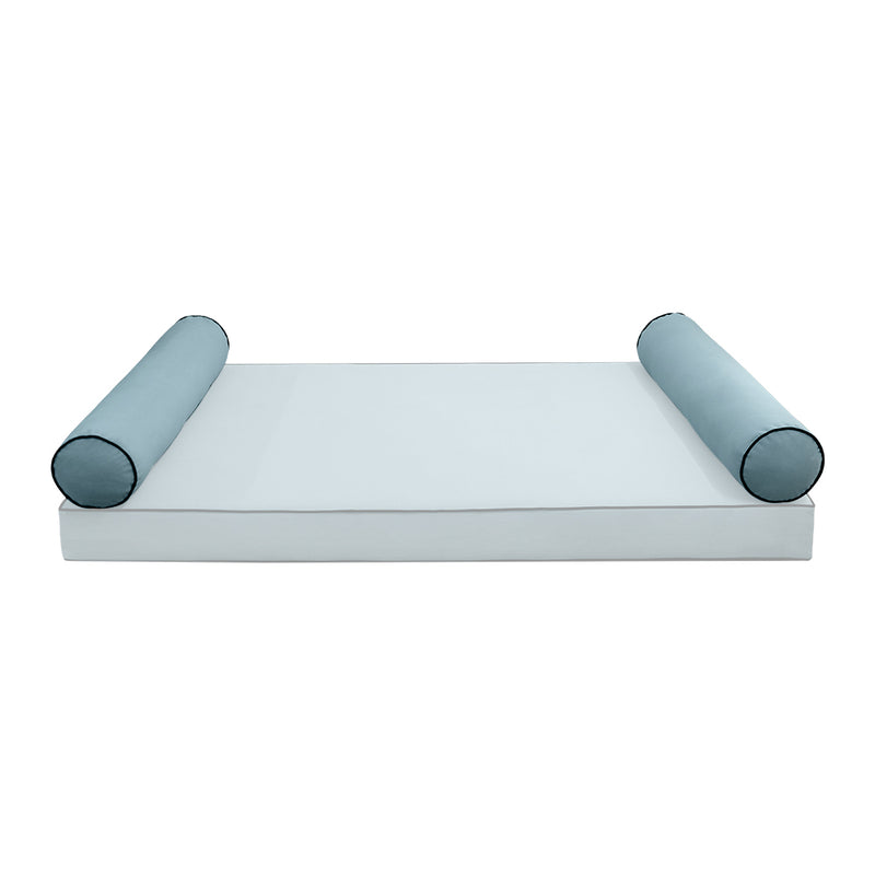 Model V5 - Velvet Indoor Daybed Bolster Pillow Cushion |COVERS ONLY|