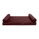 Model V5 - Velvet Indoor Daybed Mattress Bolster Pillows and Covers |Complete Set|