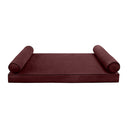 Model V5 - Velvet Indoor Daybed Mattress Bolster Pillow |COVERS ONLY|