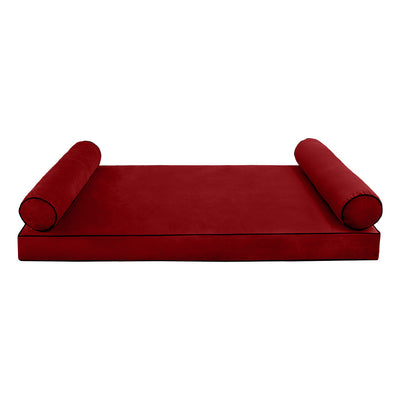 Model V5 - Velvet Indoor Daybed Mattress Bolster Pillows and Covers |Complete Set|