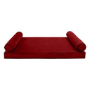 Model V5 - Velvet Indoor Daybed Mattress Bolster Pillow |COVERS ONLY|