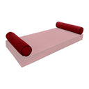 Model V5 - Velvet Indoor Daybed Bolster Pillow Cushion |COVERS ONLY|