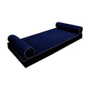 Model V5 - Velvet Indoor Daybed Mattress Bolster Pillow |COVERS ONLY|
