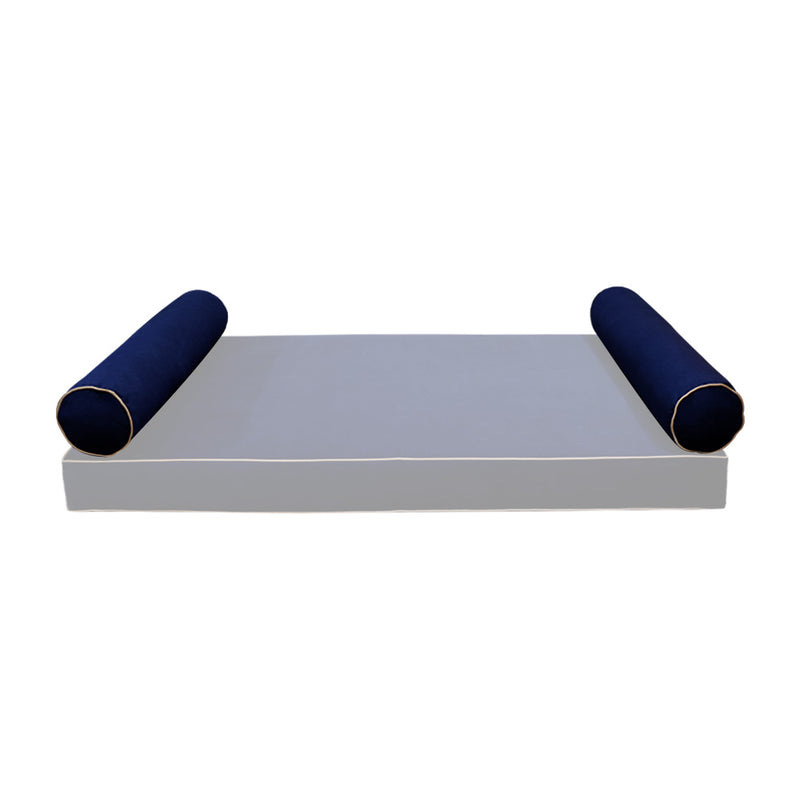 Model V5 - Velvet Indoor Daybed Bolster Pillow Cushion |COVERS ONLY|