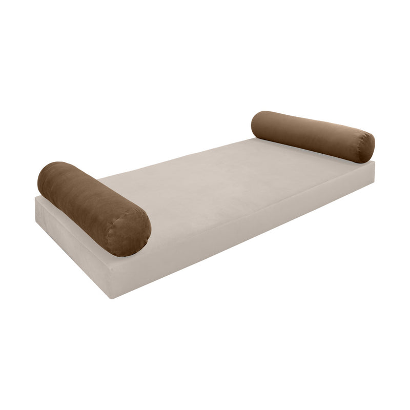 Model V5 - Velvet Indoor Daybed Bolster Pillow Cushion |COVERS ONLY|