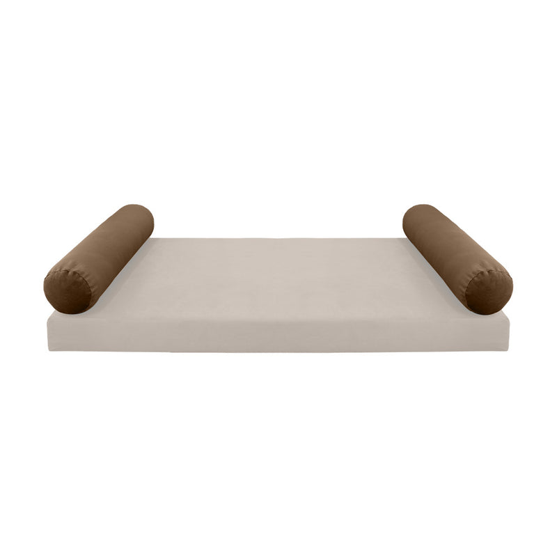 Model V5 - Velvet Indoor Daybed Bolster Pillow Cushion |COVERS ONLY|