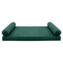 Model V5 - Velvet Indoor Daybed Mattress Bolster Pillow |COVERS ONLY|