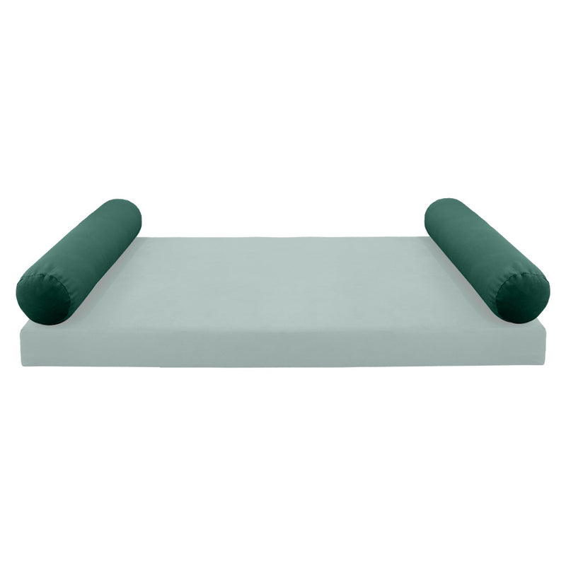 Model V5 - Velvet Indoor Daybed Bolster Pillow Cushion |COVERS ONLY|