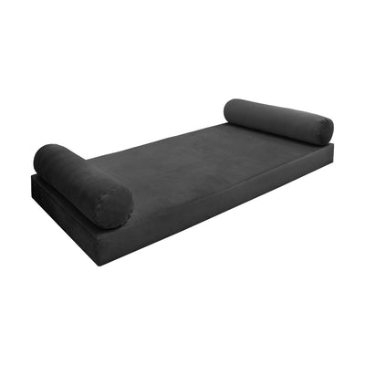 Model V5 - Velvet Indoor Daybed Mattress Bolster Pillows and Covers |Complete Set|