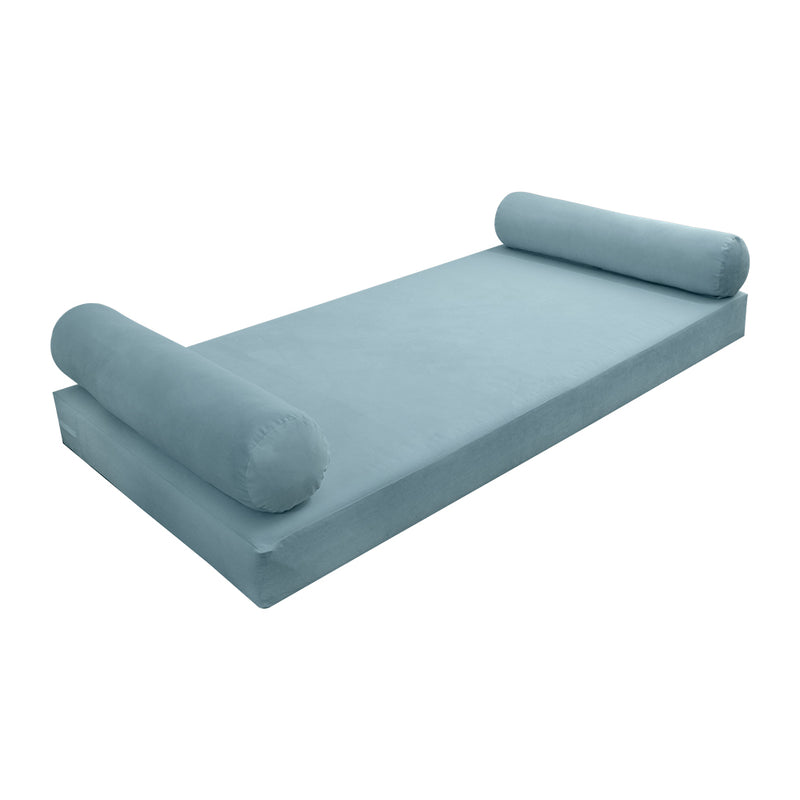 Model V5 - Velvet Indoor Daybed Mattress Bolster Pillows and Covers |Complete Set|