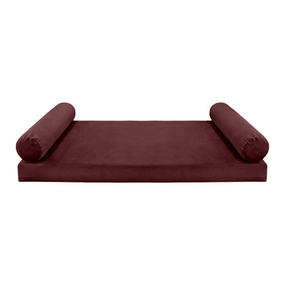 Model V5 - Velvet Indoor Daybed Mattress Bolster Pillows and Covers |Complete Set|