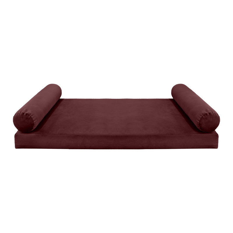 Model V5 - Velvet Indoor Daybed Mattress Bolster Pillows and Covers |Complete Set|