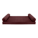 Model V5 - Velvet Indoor Daybed Mattress Bolster Pillow |COVERS ONLY|