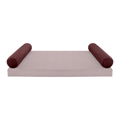 Model V5 - Velvet Indoor Daybed Bolster Pillow Cushion |COVERS ONLY|