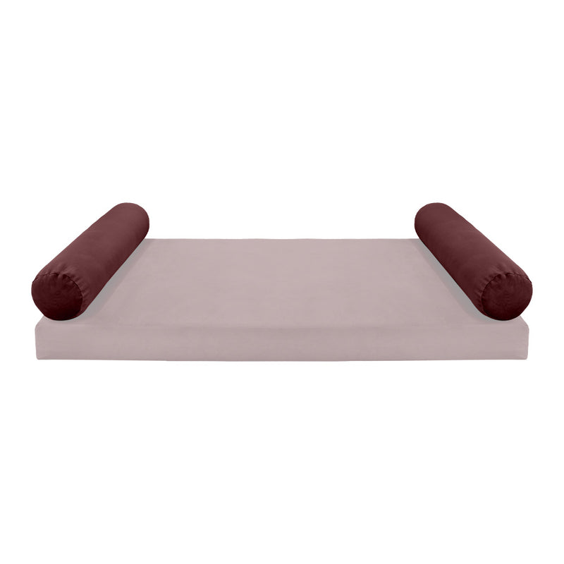 Model V5 - Velvet Indoor Daybed Bolster Pillow Cushion |COVERS ONLY|