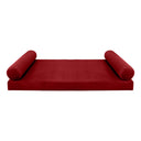 Model V5 - Velvet Indoor Daybed Mattress Bolster Pillow |COVERS ONLY|