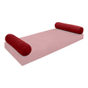 Model V5 - Velvet Indoor Daybed Bolster Pillow Cushion |COVERS ONLY|