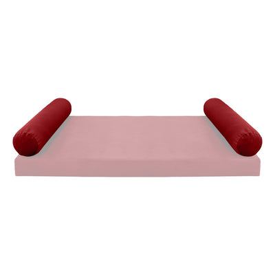 Model V5 - Velvet Indoor Daybed Bolster Pillow Cushion |COVERS ONLY|