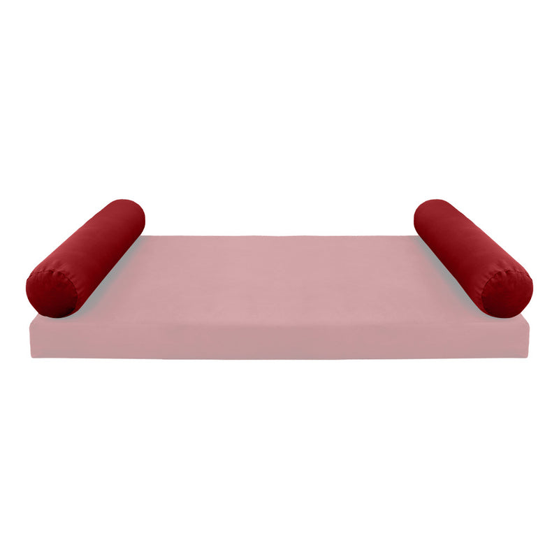 Model V5 - Velvet Indoor Daybed Bolster Pillow Cushion |COVERS ONLY|