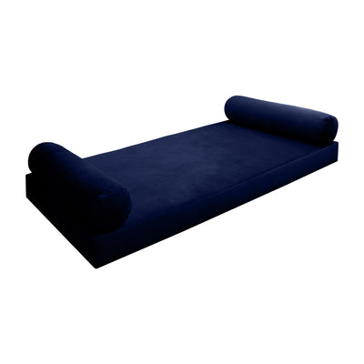 Model V5 - Velvet Indoor Daybed Mattress Bolster Pillows and Covers |Complete Set|