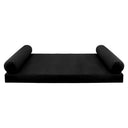 Model V5 - Velvet Indoor Daybed Mattress Bolster Pillow |COVERS ONLY|