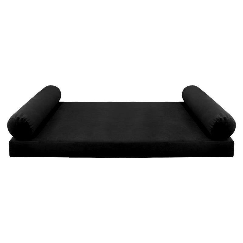 Model V5 - Velvet Indoor Daybed Mattress Bolster Pillows and Covers |Complete Set|